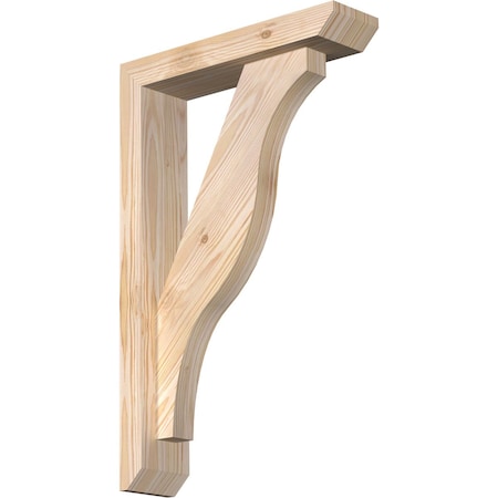 Ekena Millwork Funston Slat Smooth Bracket w/ Offset Brace, Douglas Fir, 3 1/2"W x 14"D x 22"H BKT0402X14X22FST06SDF